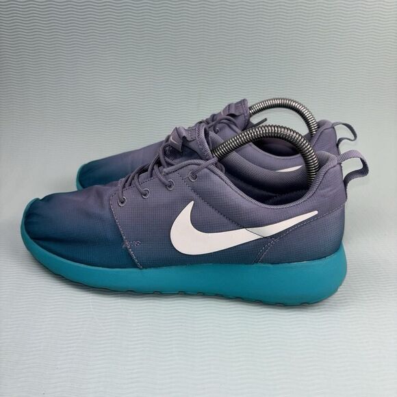 Nike Roshe Run Shoes Sneakers Women’s Size 9 599432-500 Gray Purple Teal - Picture 3 of 9